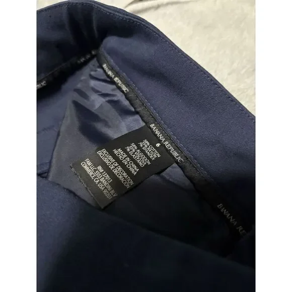 New Banana Republic Slim Straight Womens Blue Cropped Pants Size 6 - Picture 8 of 10